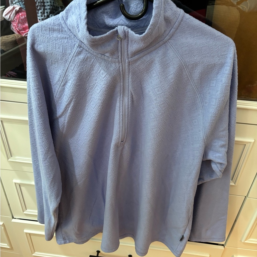 Eddie Bauer Light Purple 1/4 zip Sweatshirt XXL